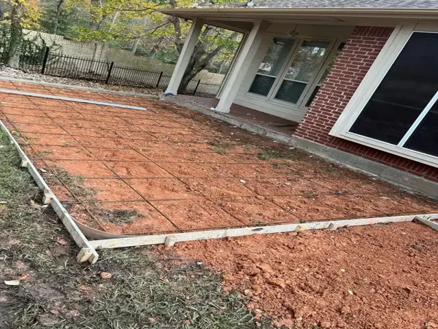 rebar installed for concrete patio