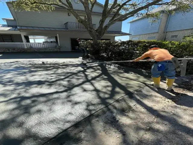 finishing driveway installation in Magnolia